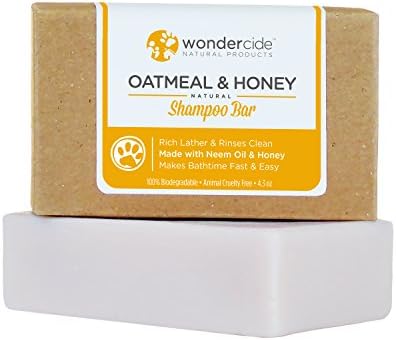 Natural Oatmeal &amp; Honey Shampoo for Dogs &amp; Cats with Rich Lather | Soothing Cleanser for Dry, Sensitive Skin | Paraben, Sulfate &amp; Phthalate-Free | 4.3oz Eco-Friendly Bar with No Plastic Waste