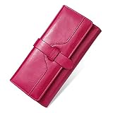 NAWO Women's Leather Handbag Long Wallet Purse Cash Card Holder Money Organizer