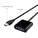 Dorggi USB 3.0 to VGA Adapter Multi-display Video Converter - PC Laptop Windows 7 8 10 and more(Black)