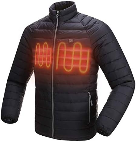 Foern Men Heated jacket Winter Outdoor Battery Heating Coat for Hiking Camping Hunting Warm Jacket