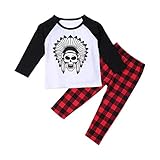 FEITONG 1Set Infant Toddler Baby Boy's Long Sleeve Print T-shirt Tops+ Pants