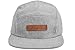 Skyed Apparel Premium 5 Panel Hat with Genuine Leather Strap (Multiple Colors) (Light Grey Brushed Cotton)