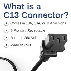 120 Pack UNC 3.5ft PDU Power Cable C13 to C14 10Amp
