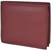 Leatherboss leather Boys Slim Compact Flap Id Coin Pocket Bifold Wallet with debit credit card holder, Brown