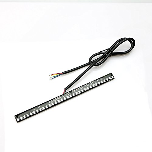 NNDA CO Car Motorcycle 33-LED 2835 SMD Tail Brake Stop Driving Strip Bar Light Red+Amber - Thumbnail 6