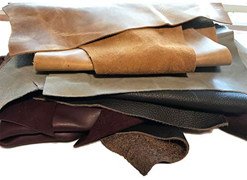Leather Scraps: Sheets of Leather for Crafts. Various Sizes, Colors and Shapes. 2-7 Pieces per Pack - 2 Lbs - Thumbnail 2