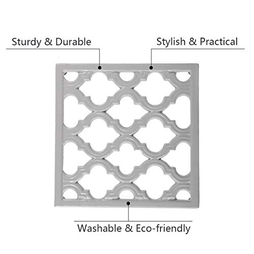 Square Cast Iron Trivet Gray Metal Trivets for Kitchen Dining