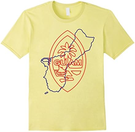 Mens Guam Seal Mono-line Design T Shirt Large Lemon