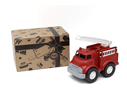 Green Toys Fire Truck, Red FFP - Pretend Play, Motor Skills, Kids Toy Vehicle. No BPA, phthalates, PVC. Dishwasher Safe, Recycled Plastic, Made in USA.