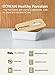 DOWAN Porcelain Butter Dish - Butter Keeper with Industrial Design Wooden Lid and Steel Knife, White