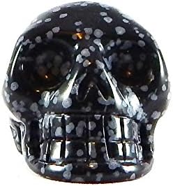 Stone Skull - Snowflake Obsidian