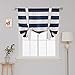 Deconovo Navy Blue Striped Blackout Curtains Rod Pocket Nautical Navy and White Striped Curtains Tie Up Curtain for Kids Room 46W X 63L Navy Blue 1 Panel