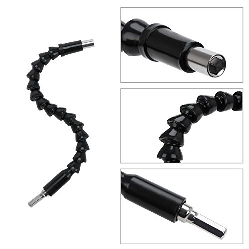 OCGIG 33 Pcs 1/4" Flexible Hex Shaft Screwdriver Power Drill Bit Extension 11inch Quick Change Connect Hex Drive with 32 Pcs Drill Bits Socket Set Holder Extension Chuck Electric Drill Accessories