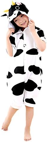 MiziHome Kids Summer Animal Romper Sleepwear Onesie Cosplay Jumpsuit Pajamas Cow L
