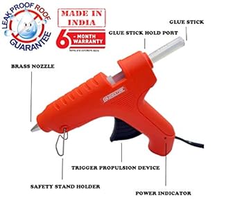 Cheston Leakproof Hot Melt Glue Gun 60 Watt PTC Heat Technology Trigger Feed with 20 Glue Sticks Free