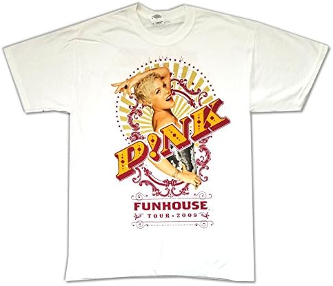 P!NK Pink Funhouse North America 2009 Tour White T Shirt Merch