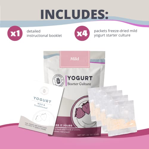 Cultures for Health Mild Yogurt Starter Culture 4 Packets DirectSet