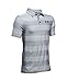 Under Armour Boys Playoff Stripe Polo Shirt, Overcast Gray, Youth X-Large
