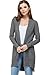 Alexander + David Sweaters for Women Basic Open Front Knit Cardigan Sweater Top w/Pockets (Charcoal, Medium/Large)
