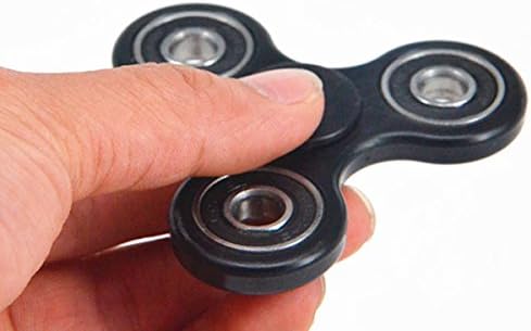 Children Fidget Hand Spinner Children Attention Stress Relief Toy Devolopment Gift Tri-Spinner Fidget Hand Spinner Toy Stress Reducer EDC Guarantee 3 min + Spin Time! (Black)