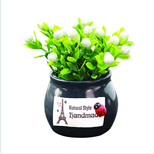 Studyset Artificial Plant Car Ornament Plant Simulation Artificial Tree Car Resin Pot Dashboard Decoration White 7.855 - Thumbnail 2