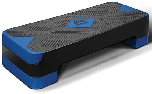 Amazon.com : RBX Adjustable Aerobic Fitness Stepper with 2 Levels and Non- Slip Surface (Black & Blue) : Sports & Outdoors