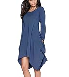 Women Asymmetrical Loose Long Sleeve Shirt Dress