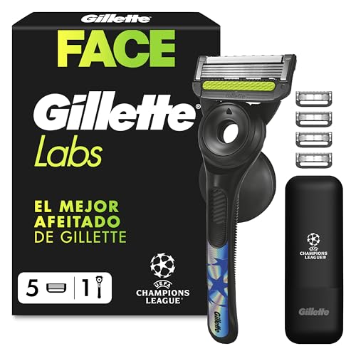 Gillette Labs System Blades Pack of 5 + Handpiece + Shower Hanger + Slim Travel Case UEFA Champions League Online Shipping Version