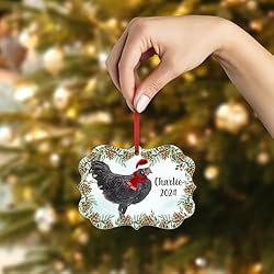 Black Australorp Chicken Rooster Christmas Ornament