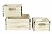 wald imports - Set of 3 Distressed White-Washed Wooden Crates for Storage - Decorative Wooden Crate Set for Home Decoration & Display - Vintage Storage for Household Goods
