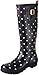 Joules Women's Welly Print Rain Boot, Navy Spot White, 8 M US