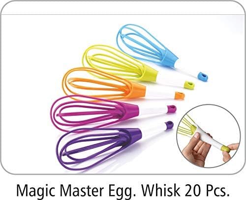 Jony Plastic Egg Whisks Folding Egg Beater Blender Kitchen Wire Whisk Egg Frother Milk Beater Beating and Stirring 30 cm 1 Piece -Color May Vary