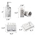 5-Piece Bathroom Counter Top Accessory Set - Dispenser for Liquid Soap or Lotion, Soap Dish, Toothbrush Holder and 2 Tumblers, Marble Pattern Resin (Ink White)