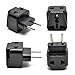 OREI 2 in 1 USA to Europe, Russia, Italy Adapter Plug (Type C) - 4 Pack, Black