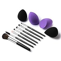 4+7 Pcs Makeup Sponges Set Blender Beauty Cosmetics Tool with Brush Set Professional Beauty Sponge Blenders Perfect for Liquid Foundation, Cream and Powder (4 Sponges+ 7 Brushes)