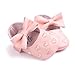 Itaar Baby Girl Moccasins Bow PU Leather Heart Embroidered Soft Soled Shoes for Infants Toddlers