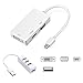Zodiac Mini DisplayPort Thunderbolt 2 to HDMI/DVI/VGA Male to Female Adapter Convertor and 4 x USB 2.0 Hub Combo for Macbook,Microsoft Surface Pro 2 Pro 3 Pro 4 and Book, Lenovo x1 (White)