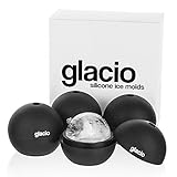 4 Pack Flexible & Durable Silicone Sphere Round Ice Cube Molds, Makes 2 Inch Ice Balls