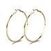MG Jewelry Fashion Women's Stainless Steel Round Gold Plated Large Size Big Hoop Earring, 57mm(22.4
