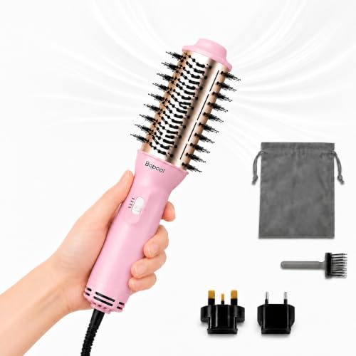 Bopcal Mini Travel Hair Dryer Brush, Dual Voltage Blow Dryer Brush in