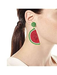 Pendientes de gota de sandía de frutas con cuentas para mujeres, niñas, regalo de fiesta