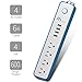 ONSMART USB Surge Protector Power Strip, 4 Multi Outlets with 4 USB Charging Ports, 3.4A Total Output-600J Surge Protector Power Bar, 6 ft Long UL Cord, Wall Mount-Blue…