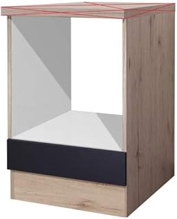 Flex Well Herdumbauschrank 60 cm ohne Arbeitsplatte Anthrazit San Remo Eiche - Lino