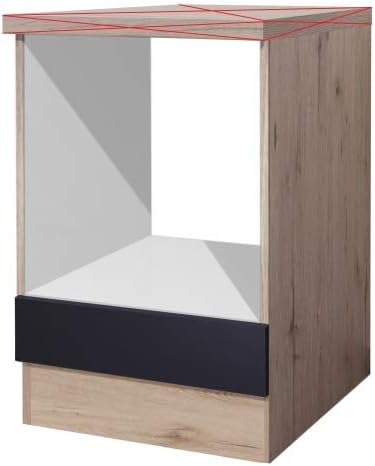 Flex Well Herdumbauschrank 60 cm ohne Arbeitsplatte Anthrazit San Remo Eiche - Lino