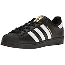 adidas Originals Women's Superstar W, Black/White/Metallic Gold, 9.5 Medium US