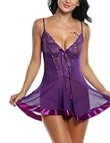 Avidlove Women Sexy Nightwear Strap Outfits Lace Babydolls Lingerie Dress