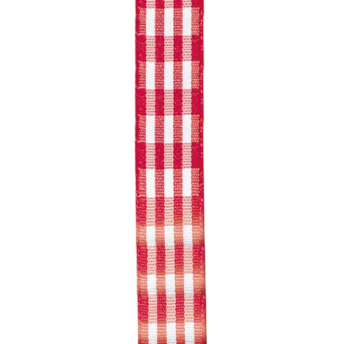 Offray Taffeta Gingham Check Craft Ribbon, 5/8-Inch Wide by 10-Yard Spool, Red
