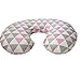 Maternity Breastfeeding Pillow Cover by Danha-Newborn Baby Feeding Cushion Case-Cute Donut Shape Wedge Pillow-Best Infant Support-for New Moms-Triangle Prints Slipcover-Breathable Soft Fabric