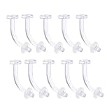 BODYA 10pcs Belly Button Navel Ring Piercing Retainers Clear Bioplast Belly Retainers Lot 14g (1.6mm)