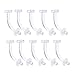 BODYA 8-10pcs Belly Button Navel Ring Piercing Retainers Clear Bioplast Belly Retainers Lot 14g (White-10pcs)